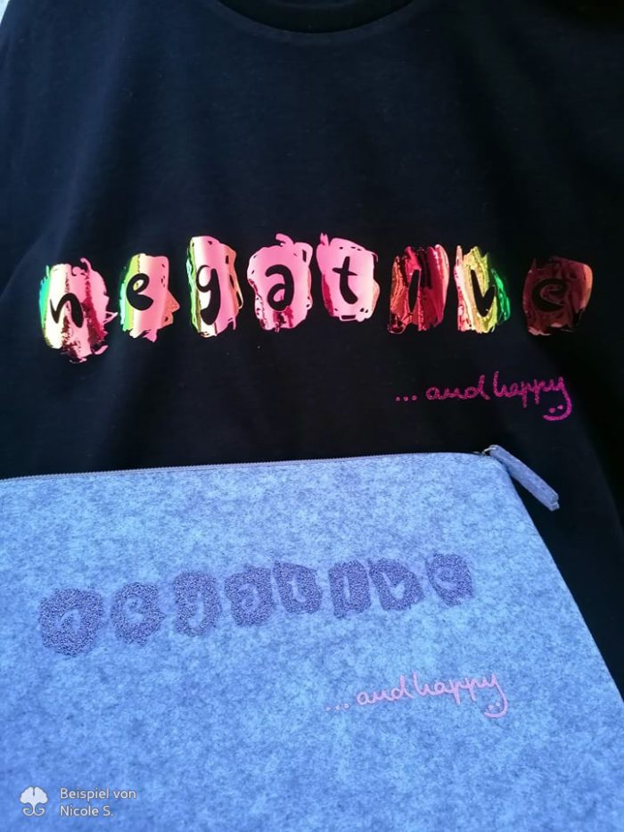 Lettering "Happy negative" - Plotterdatei