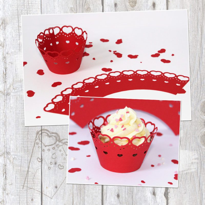Cupcake Wrapper "Herzen" - Plotterdatei