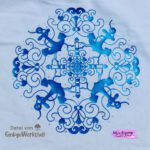 Strass "Mandala Maritim" - Beispiel als Plott auf einem T-Shirt