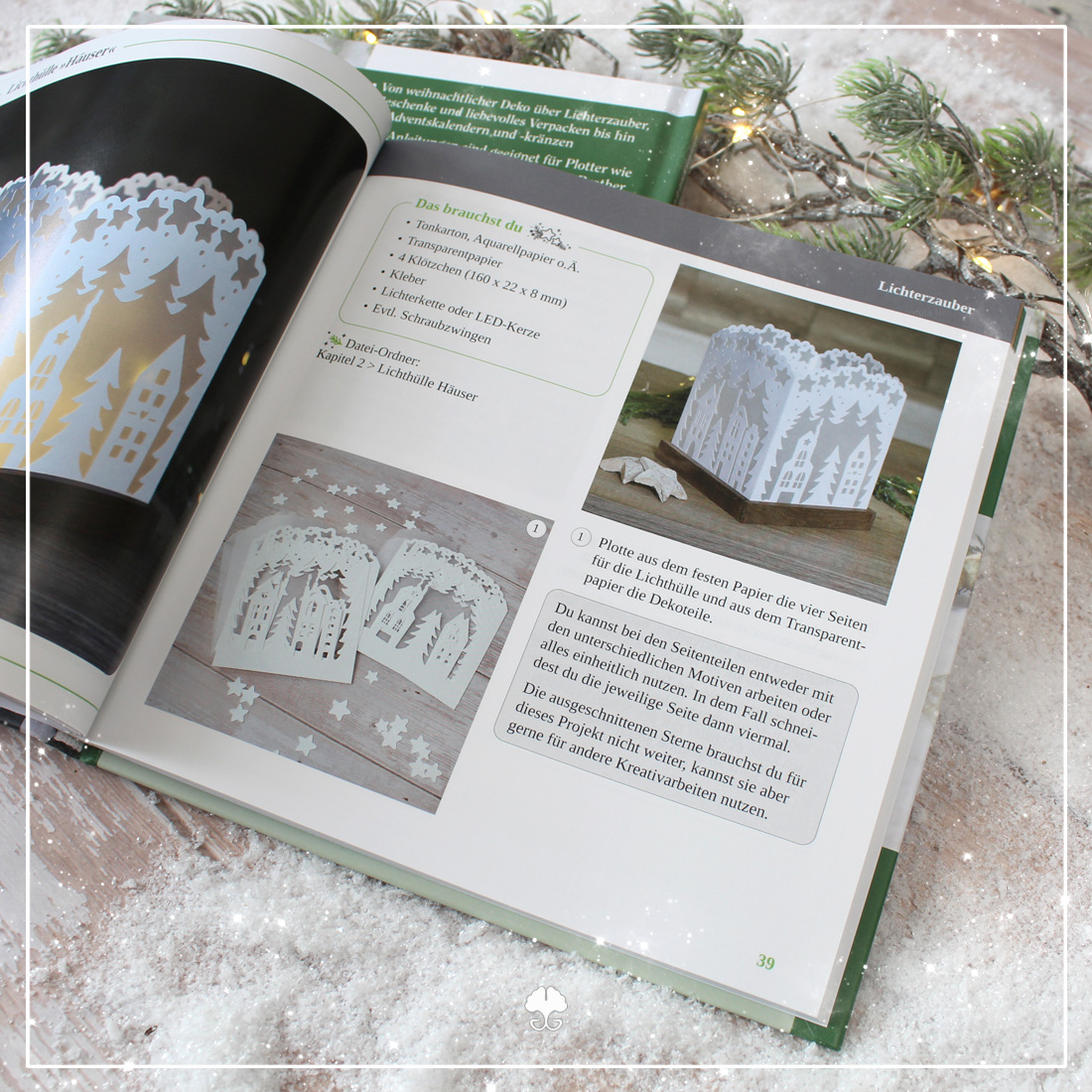 Details der Anleitung des Projekts Lichthülle "Häuser" aus dem Buch "Plotten für Weihnachten".