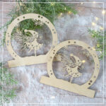 Die einzelnen Elemente der Mini-Lichterbogen "Winterfee" wurden aus Sperrholz mit dem Laser geschnitten.