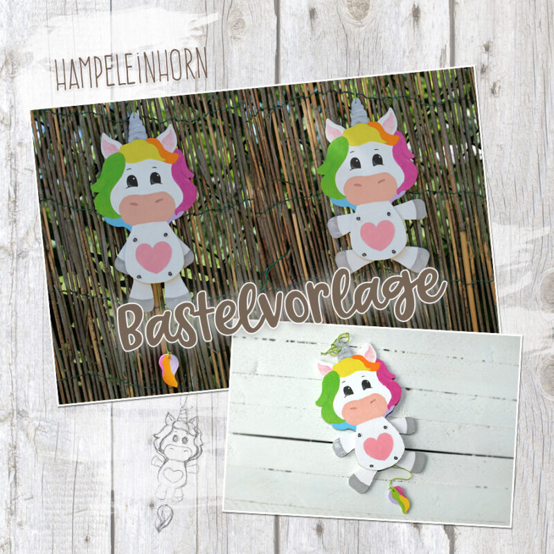 Hampelmärchen "Einhorn" - Bastelvorlage