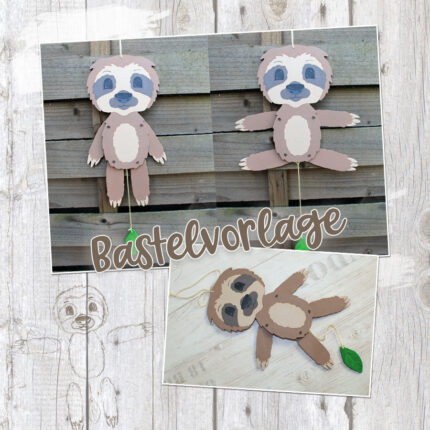 Hampelzoo "Faultier" - Bastelvorlage