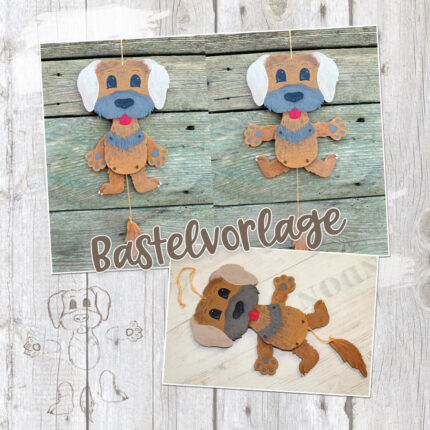 Hampelbauernhof "Hund" - Bastelvorlage