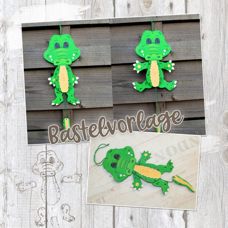 Hampelzoo "Krokodil" - Bastelvorlage