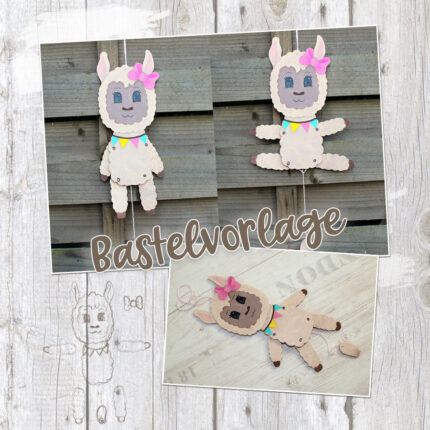 Hampelzoo "Lama" - Bastelvorlage