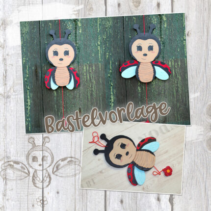 Hampelinsekten "Marienkäfer" - Bastelvorlage