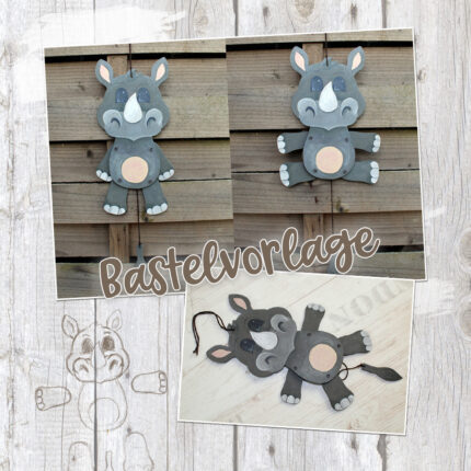 Hampelzoo "Nashorn" - Bastelvorlage