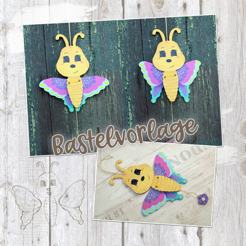 Hampelinsekten "Schmetterling" - Bastelvorlage