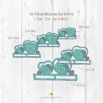 Digitale Vorschau der Datei 3D Klötzchenschrift "Herzen". Zu sehen sind die verschiedenen Elemente, welche Teil des Downloads sind.