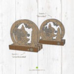 Digitale Vorschau der Datei 3D Mini-Lichterbogen "Winterfee". Zu sehen sind die verschiedenen Varianten, welche Teil des Downloads sind.