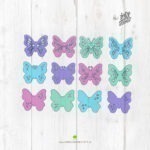 Digitale Vorschau der Datei 3D Schmetterlingsliebe. Zu sehen sind die einzelnen Elemente, welche Teil des Downloads sind.