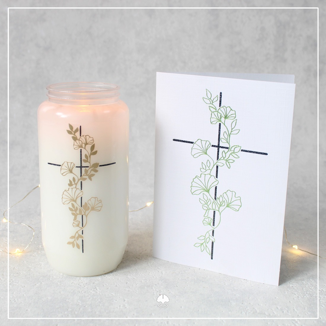 Floral "Ginkgokreuz" - Kreativdatei Floral "Ginkgokreuz" - Kreativdatei