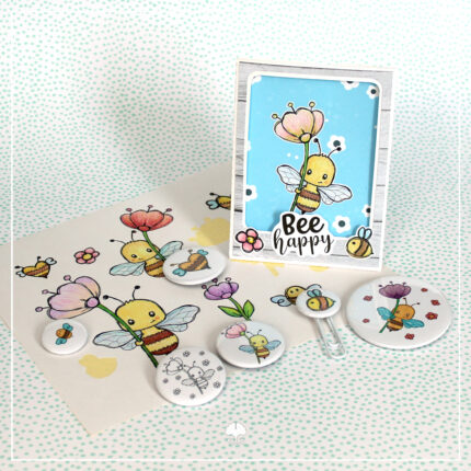 Biene mit Blume - Digistamp Set