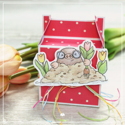 Maulwurf mit Tulpen - Digistamp