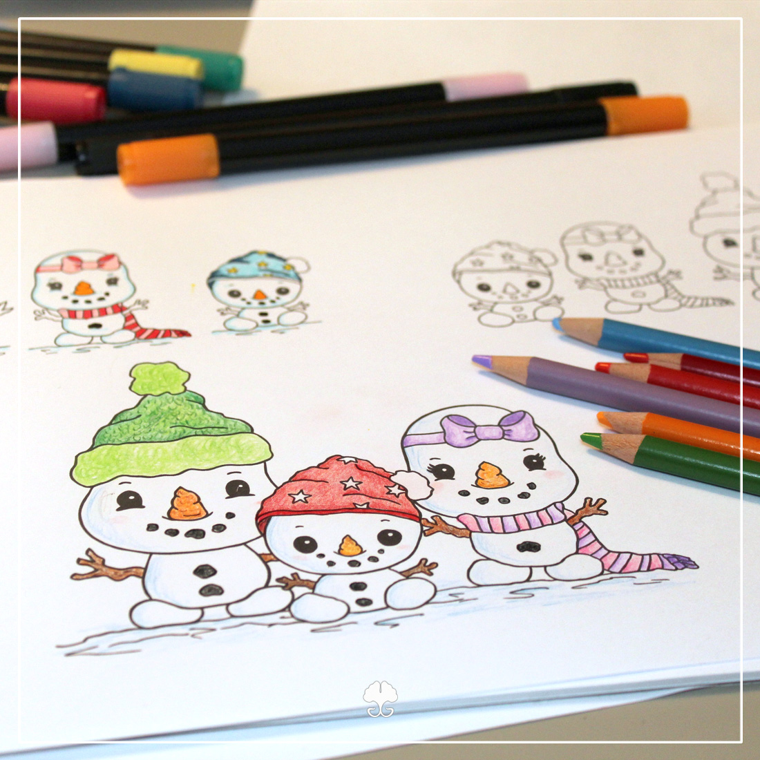 Schneefamilie - Digistamp Set Schneefamilie - Digistamp Set