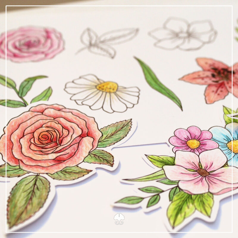 Blüten & Blätter - Digistamp Set