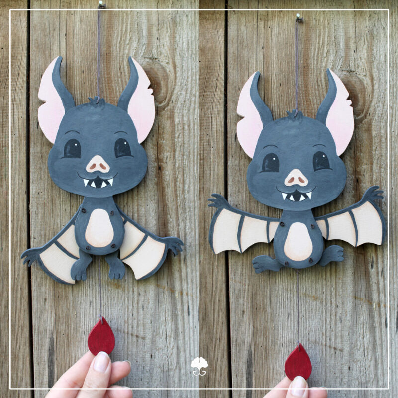 Hampelhalloween "Fledermaus" - Bastelvorlage