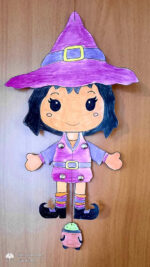 Hampelhalloween "Hexe" - Bastelvorlage – Bild 6