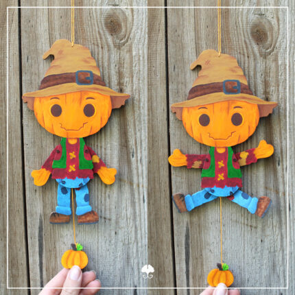 Hampelhalloween "Kürbismann" - Bastelvorlage