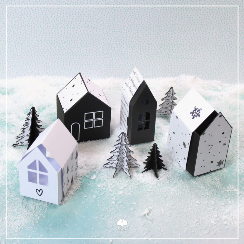 Mix'n Match "Winterdorf" - Bastelvorlage