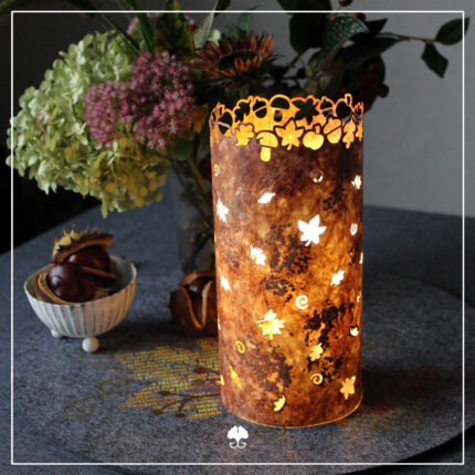 Windlicht "Herbst" - Bastelvorlage