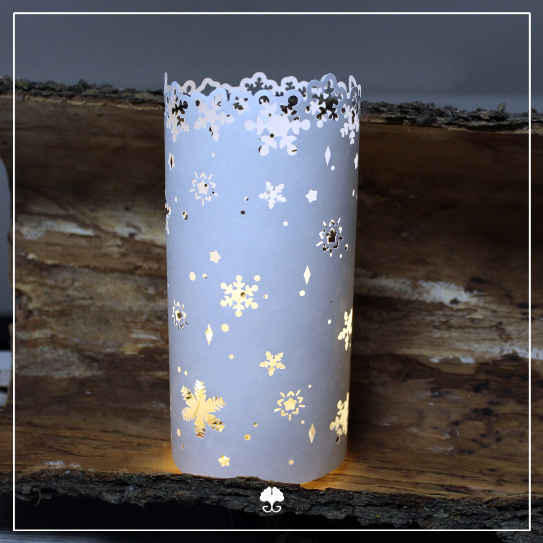 Windlicht "Sternenschnee" - Bastelvorlage Windlicht "Sternenschnee" - Bastelvorlage