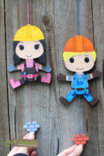 Hampelberufe "Bauarbeiter/in" - Bastelvorlage – Bild 3