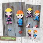 Hampelberufe "Bauarbeiter/in" - Bastelvorlage