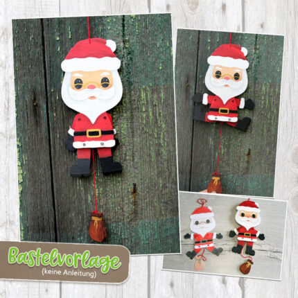 Hampelwinter "Weihnachtsmann" - Bastelvorlage