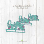 Digitale Vorschau der Datei 3D Klötzchenschrift "Du & Ich". Zu sehen sind die verschiedenen Elemente, welche Teil des Downloads sind.