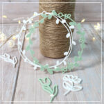 Einzelteile der 3D Minikränze "Floral" - 3D Druckdatei. Gedruckt wurde aus weißem und salbeifarbenem Filament.